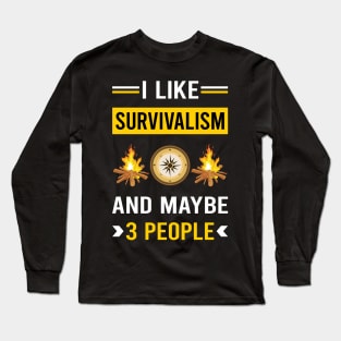 3 People Survivalism Prepper Preppers Survival Long Sleeve T-Shirt